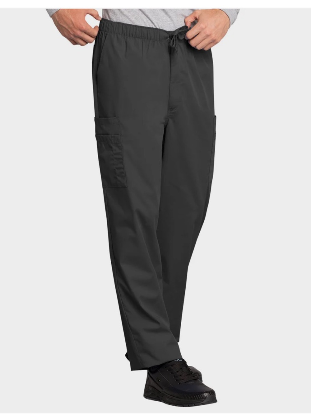 NWT Men's Cherokee Workwear Elastic Waist Cargo Scrub Pants Gray Size Medium - Picture 3 of 12